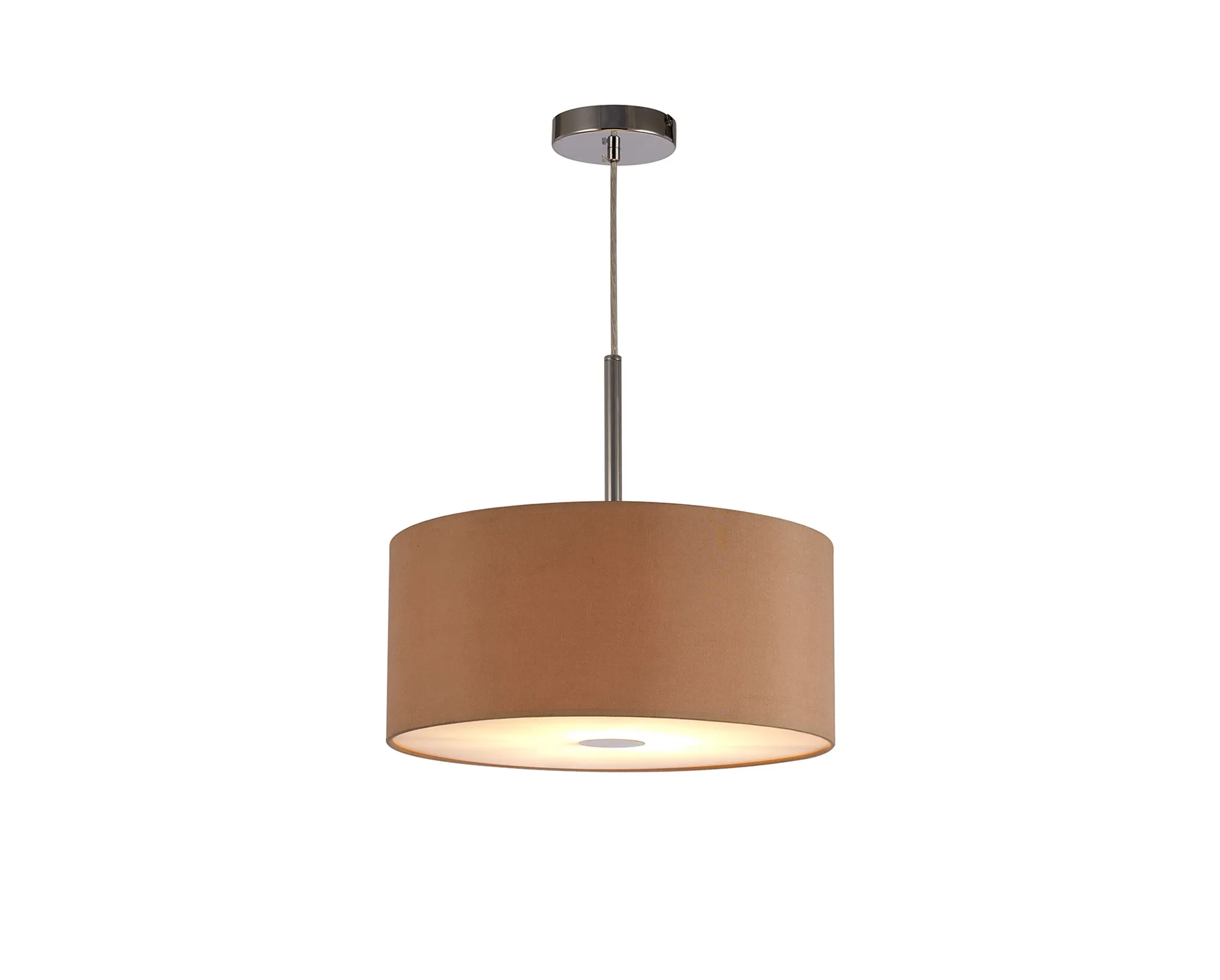 Baymont 40cm Pendant 1 Light Polished Chrome, Antique Gold/Ruby, Frosted Diffuser DK0140  Deco Baymont CH AG